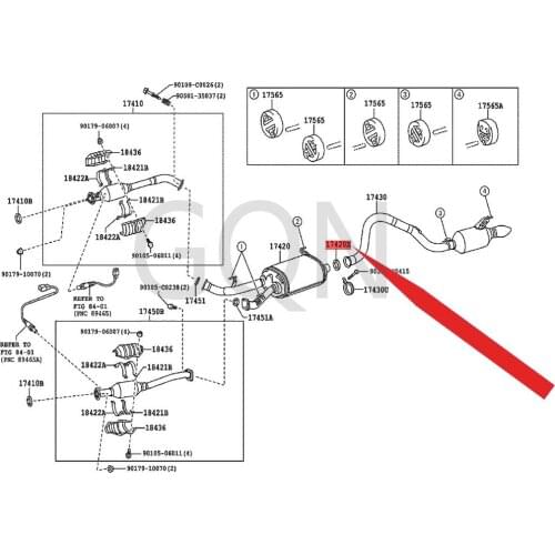 Central exhaust pipe gasket 2007-Toy ota LAN DCR UIS ERT UND RAS EQU OIA exhaust pipe interface gasket (front/rear)