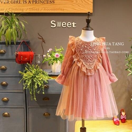 NeuSud Kids 2019 New Girls Cute Dress Baby Lace Dress Children Baby Patchwork Cotton Dress Kids Beautiful Dress,2-7Y