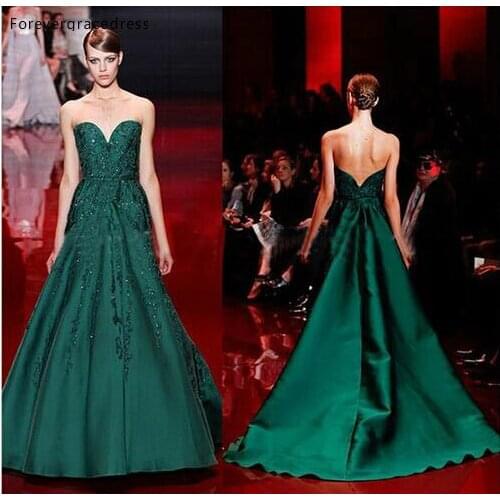 Emerald Green Evening Dress High Quality Sweetheart Beaded Women Wear Party Event Gown