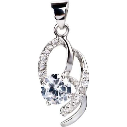 GND0304 100% Fine 925 Sterling Silver Lovely Sweet Beauty Romantic Crystal Necklaces Pendants ,Fashion Jewelry Gift For Women