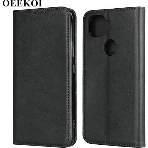 OEEKOI Calf Stripe Magnetic Snap Wallet Leather Case for ZTE A1 ZTG01