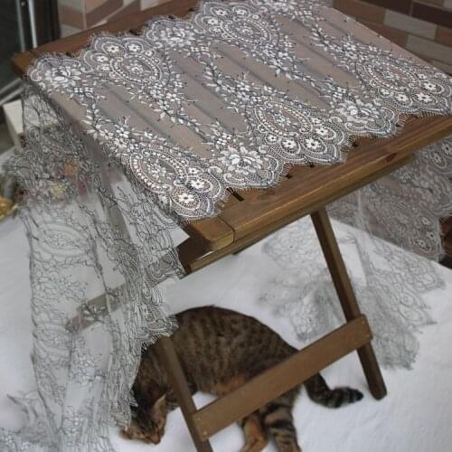 43CM wide new product two-color eyelash lace fabric, embroidery water-soluble DIY clothing accessories