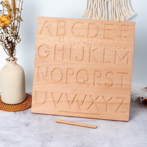 Montessori Language Toys English Capital Alphabet Letters & 0-9 Digitals Board Cognition Writing Practice Home Work Preshool Toy