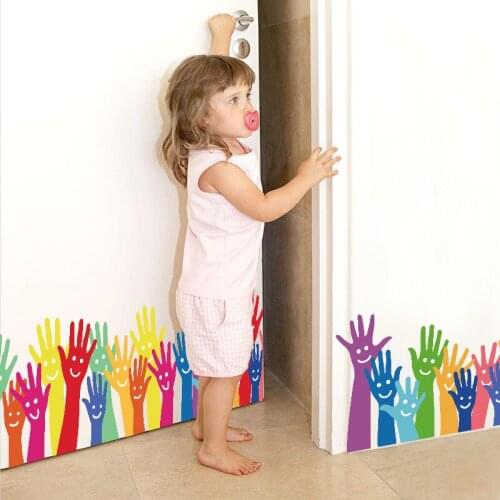 Cartoon colorful palm PVC wall stickers skirting board children living room bedroom bathroom kitchen nursery balcony home decor