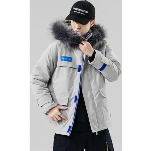 New Embroidery Winter Casual Style Hooded Epaulet Cotton Padded Jackets Men Thicken Hat Windproof Fashion Parkas Pockets Coats