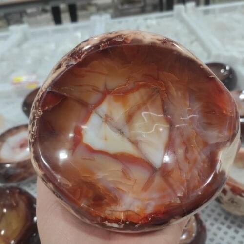 1pcs Natural quartz crystal Brazilian agate ashtray color grinding disc home decoration decoration quartz crystal bowl