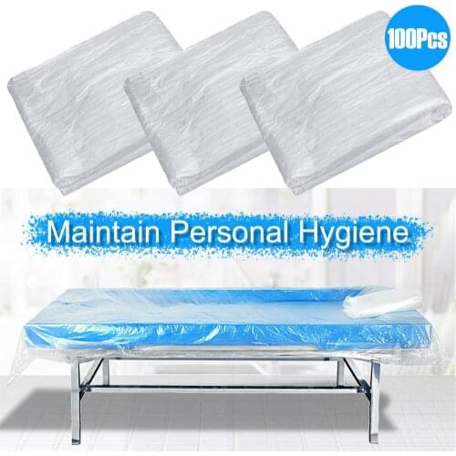 100Pcs Disposable Bedspread Covers Spa Massage Bed Sheets Transparent Waterproof Film