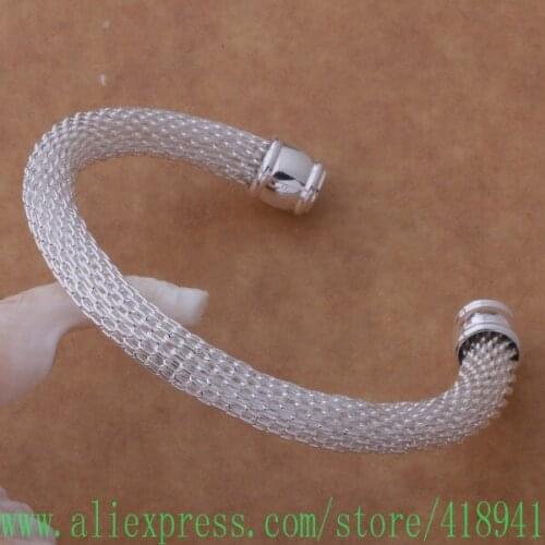 Silver Plated bangle bracelet, Silver Plated fashion jewelry Element mesh bracelet /dwwamoda axyajpfa AB020