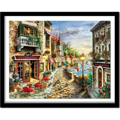 Craft Needlework Diy Handicrafts City Landscape Diamond Painting Street Painting Diamond Embroidery Square Drill Picture