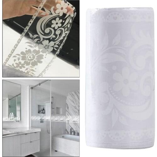 Roll White Lace Transparent Removable Self Adhesive Wallpaper Border Waterproof Window Film Glass Sticker Mirror Decor