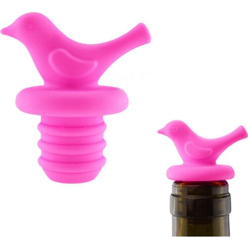 New Creative Bird Design Silicone Wine Stopper Bottle Caps Bar Suppliers