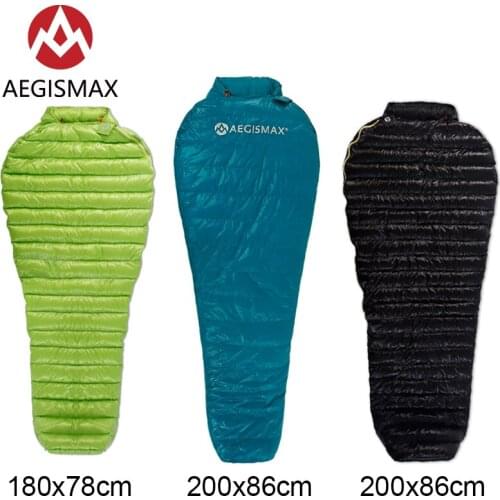 AEGISMAX Ultra-Light Adult Outdoor Camping Down Sleeping Bag Nylon Mummy Three Season Goose Down Sleeping Bag