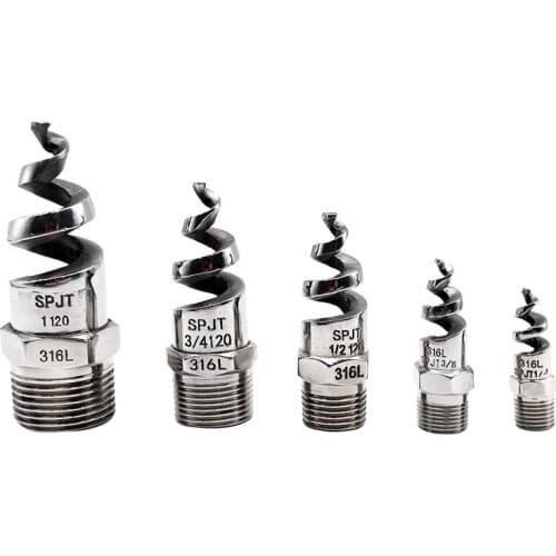 1/4" 3/8" 1/2" 3/4" 1" BSPT Male Spray Nozzle 316L SPJT Stainless Steel Spiral Sprinkler Head For Dust Removal Cleaning