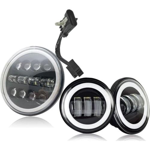 Headlight For Universal Motorcycle Parts 7" LED Motor Headlight 4.5" 4 1/2 inch Passing Light For H arley Touring Softail Classi