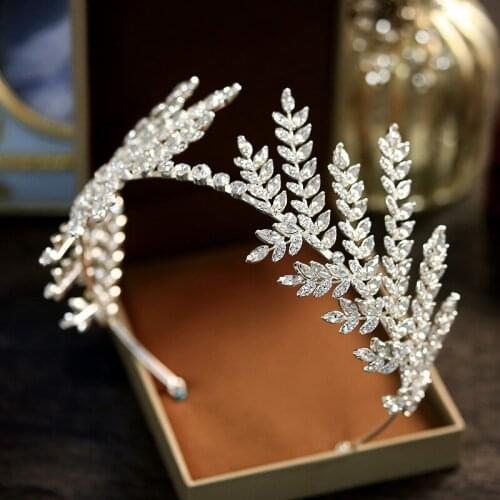 Crystal Olive Branch Tiara Headbands Crystal Crown Headpieces Party Evening Party Bridal Hair Accessories Wedding Headpieces