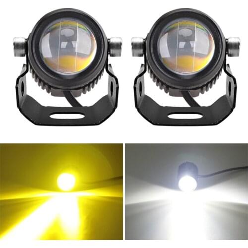 Universal Fog Light Led Auxiliary Head Light Dual Color Hi-Lo Beam Drl Work Fog Lamp For Motorcycle Auto Cars