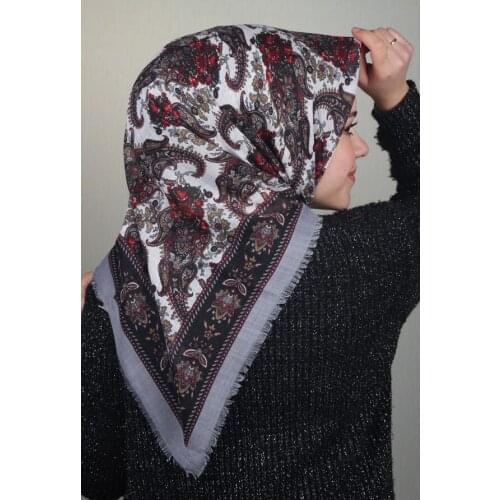 VERTU PATTERNED LINEN FLAMLI SCARF-DESEN-20-RENK-13