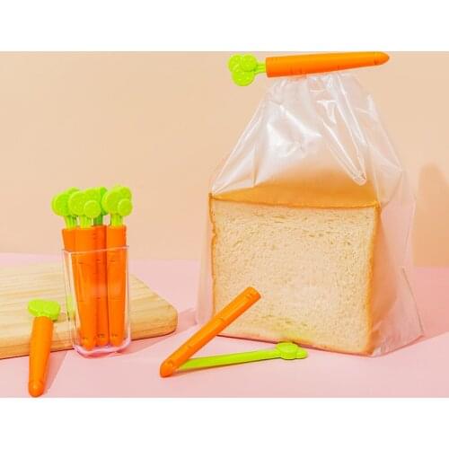 5pcs radish sealing clip creative food snack bag sealing clip free fridge magnet storage box