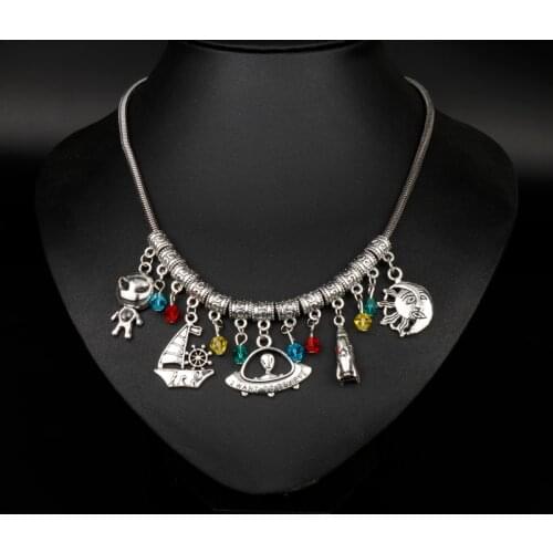 Women Maix Choker Necklace I want to believe Alien Charms Pendants Necklaces with Snake Chain New Year Gifts