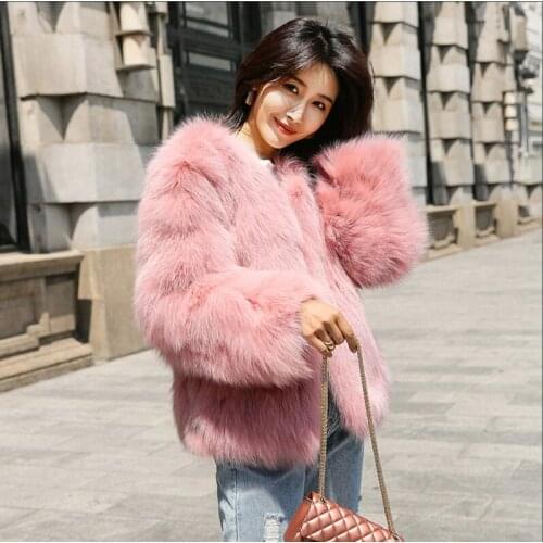 Female Imitation Fox Fur Coat Winter Jacket Sexy Soft Short Warm Paragraph Casual 2019 Autumn New Korean style Plush Rabbit