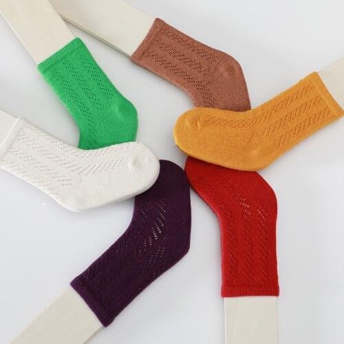 1-7Years Spring Summer Boys Girls Mesh Socks Cotton Toddlers Ankle Sock Hollow Out Children Sock Breathable Kids School Socks