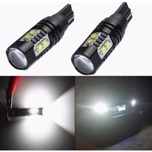 1Pair 12-24V T10 LED Fog Lights Bulb 6000K White 50W 10 LED Chipset 700LM Car Interior License Plate Light Auto Interior Lights