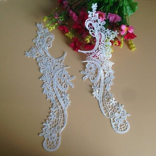 2Pieces Water Soluble Patches Motif Venise Venice Lace Applique Textile Flowers Lace Accessories Fabric For Scrapbooking