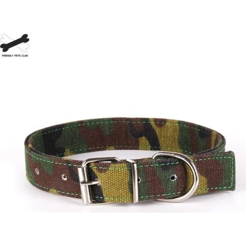 1 piece camouflage material Canvas dog collar forest training camouflage for medium large dogs lead accessories belt
