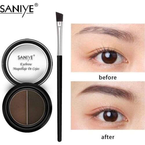 2.2g lazy two-color eyebrow powder with eyebrow brush waterproof long lasting eyebrow cream eyebrow enhancers smooth powder