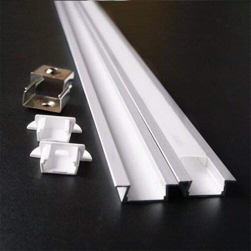 5-30pcs 100cm flat embedded 7mm high slim led aluminium profile ,12mm 5V 12V 24V 5050 5630 3528 built in led channel