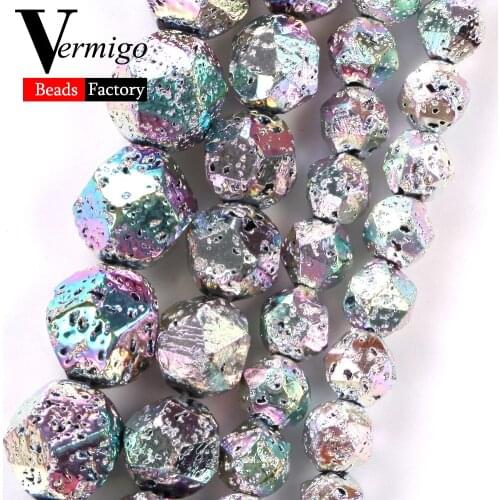 6/8/10mm Natural Faceted Multicolor Hematite Lava Stone Beads Round Beads for Jewelry Making Diy Bracelet Necklace Accessories