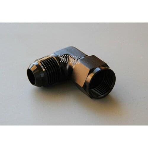 AN3 to AN12 Male To Female 90 Degree Flare Swivel Black Fittings