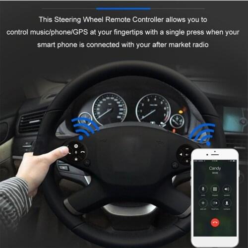 Car Steering Wheel Controller,Universal Multifunction Steering Wheel Radio Remote Control Buttons USB Rechargeable