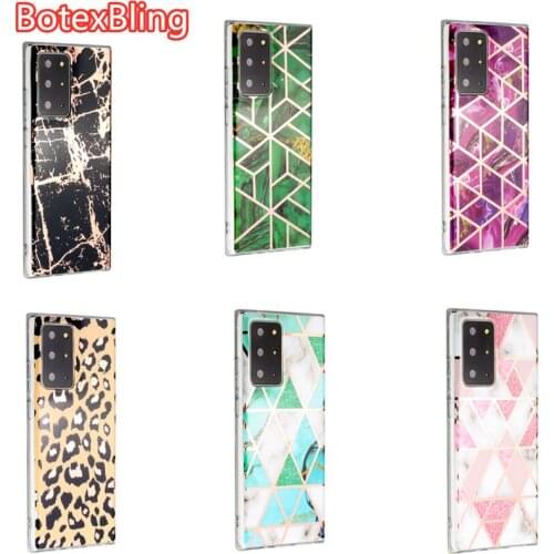 BotexBling case For Samsung Galaxy S30 ultra A21S S20 FE Note20 A41 A51 A71 S10 Plus Electroplate Geometric Marble Soft IMD Back