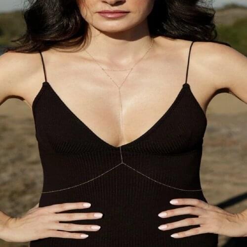 Sexy body chain minimalist style bikini necklace necklace chain female personality metal chain chest ditch chain