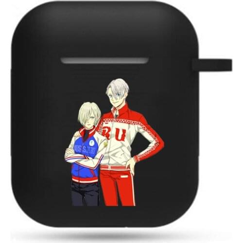 Anime Yuri on ice Headphone Case Earphone case Protective Headset Cover boy girls Bluetooth Airpods Earphone Case
