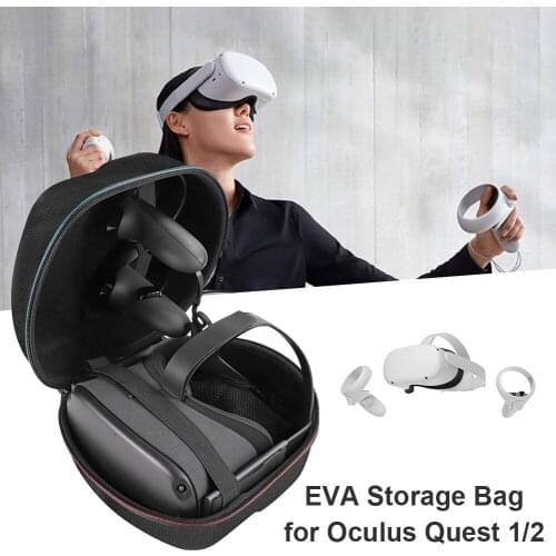 Double Zipper Hard Shell Carrying Case Hard Shell Storage Case for Oculus Quest 2 Quest VR Headset Touch Controllers