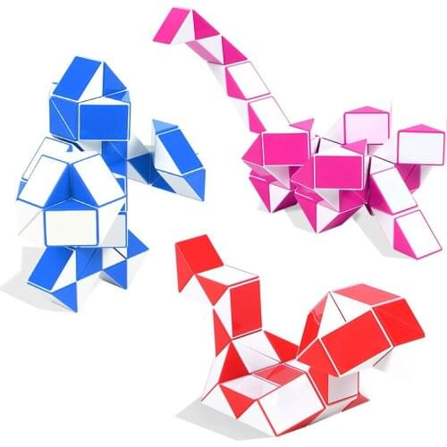 Magic Snake Ruler Puzzle 24 Speed Antistress Cube Twist Snake Folding Educational Toy Kids Child Magic Ruler Cube DIY Toys