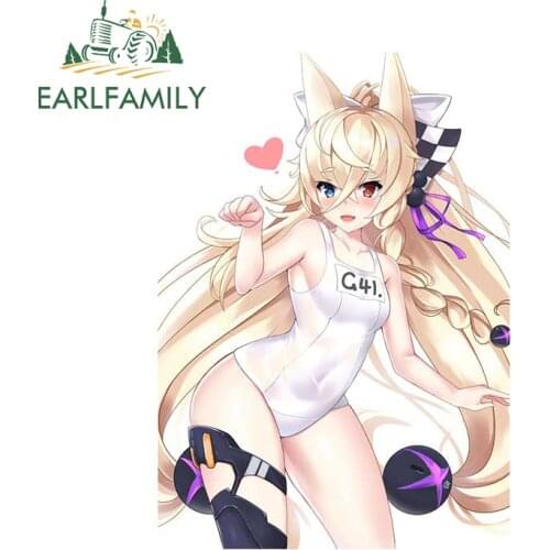 EARLFAMILY 13cm x 9.2cm for Girls Frontline G41 Car Stickers Graffiti Vinyl Decals Sunscreen Creative SUV Graphics