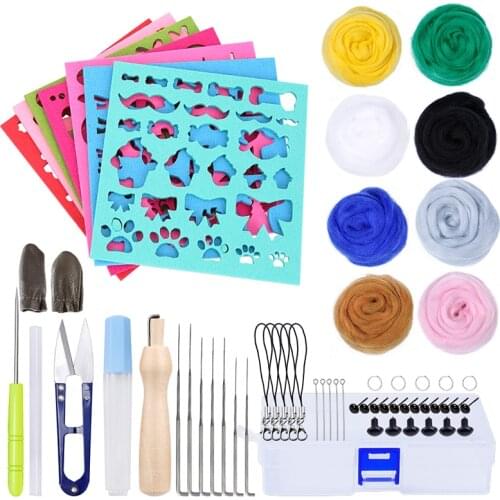 LMDZ Needlework Felt Wool For Felting DIY Wool Felt Kit Handicraft Felt Toys Making Fabric Materials Needle For Beginners