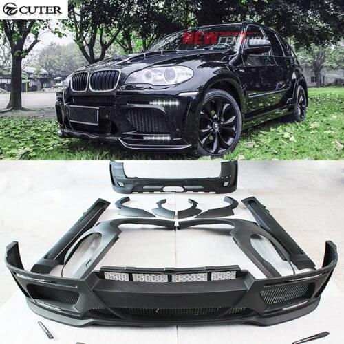 FRP E70 X5 E71 X6 A Style Unpainted car body kit front bumper rear bumper side skirts fenders For BMW E70 X5 E71 X6 08-13