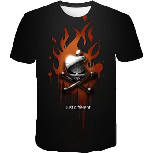 Hacker Men Flame Clothing T Shirt Summer Men New 3D Printing Oversized Round Neck Tshirt Top Customizable Products XS-6xl