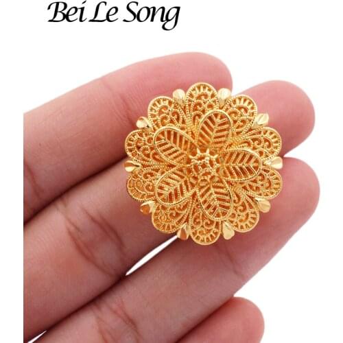French Resizable ring African girls of the rings Jewellery ring Dubai 24K gold color ring for women wedding jewelry gifts bridal