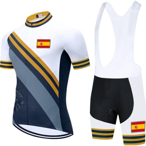 Team Cycling Jersey Sets 20D Gel Pad Bike Shorts Espana Ropa Ciclismo Quick Dry Pro Bicycling Wear Men Summer Bicycle Maillot