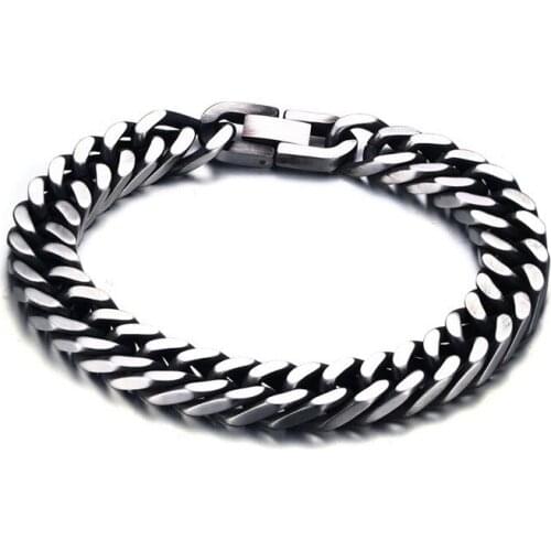 8mm Width Stainless Steel Hip Hop Miami Cuban Chain Iced Out Bracelet Rapper Jewelry 475CR