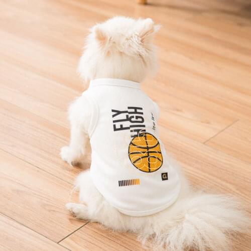 Pet Summer Clothes Sunscreen Cat and Dog Mesh Vest Dog Jersey Basketball Suit Breathable Small, Medium
