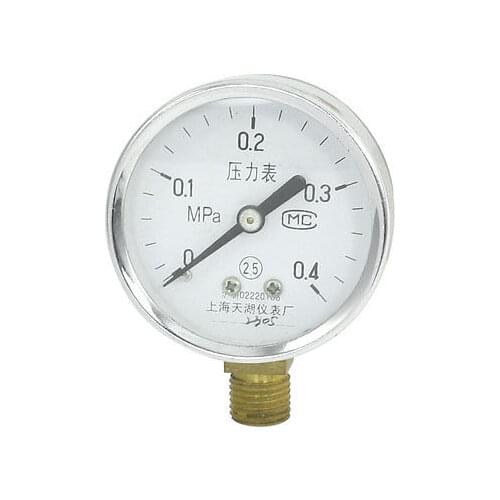 1/4"PT Thread 0-0.4Mpa 2.5 Scale Accuracy Air Pressure Compressor Gauge