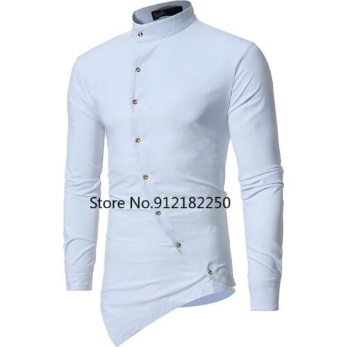 Mens White Paisley Dress Shirts Camisas Hombre 2021 Fashion Slim Fit Long Sleeve Shirt Men Business Casual Mandarin Collar Shirt
