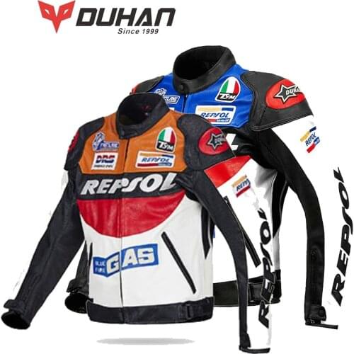 Men Motorbike jersey PU leather racing suit off-road motorcycle jacket rainproof Windproof drop-resistant cycling cloth jackets