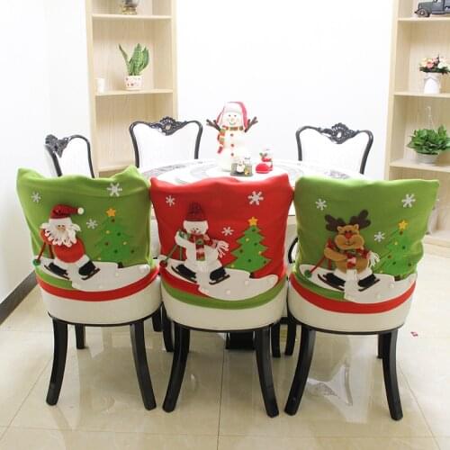 Santa Cartoon Ski Chair Set Living Room Restaurant Star Hotel Layout Table and Chair Decorations Christmas Decorations for Home